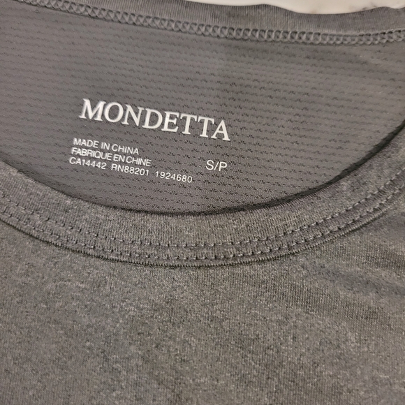 Mondetta Charcoal Short Sleeve Tee Mens Small New Without Tags - Picture 2 of 2
